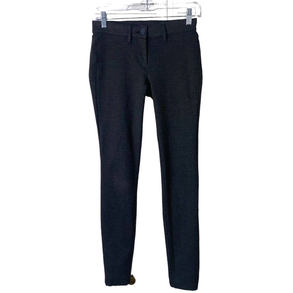 Ann Taylor Loft Trousers Women Size 00 Super Skinny Charcoal Gray Stretch Pants